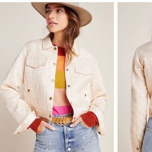 Anthropologie Federica Quilted Trucker Jacket